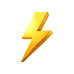 Golden 3d Lightning Bolt Against Transparent Background