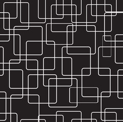 Seamless Geometric Square Line Pattern on Black Background – Minimalist Abstract Design, perfect for use in backgrounds, wallpapers, fabrics, packaging, and modern graphic projects