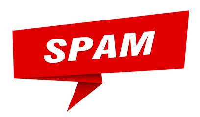 spam banner. spam speech bubble, label, sticker, sign template