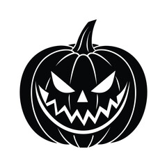 Halloween Jack-o'-Lantern Silhouette Vector Design
