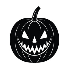 Halloween Jack-o'-Lantern Silhouette Vector Design
