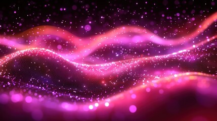 Obraz premium Abstract Pink and Purple Glittering Wave Background