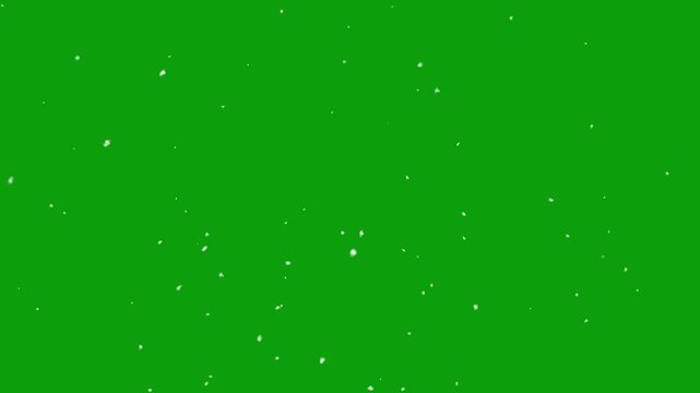 christmas snow winter holiday green screen alpha channel 4k video. Snow falling on green screen background, Isolated falling snow snowflakes on chroma key green screen alpha channel background.