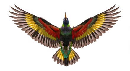 Fototapeta premium Colorful bird in flight