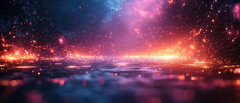 Celestial Waters: A Dreamlike Nightscape of Cosmic Reflections