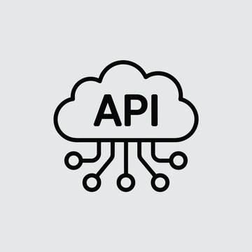 Cloud api icon symbolizing data integration and software connectivity