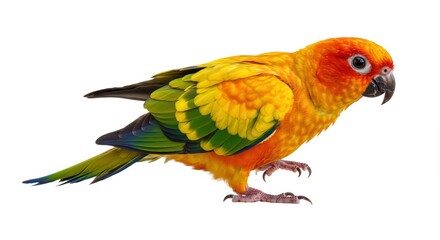 Obraz premium Colorful parrot portrait against white background
