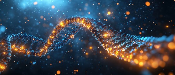 Glowing DNA Helix: A Microscopic Universe