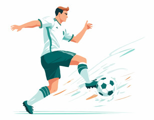 Football Action Shot – Kick Pose Illustration