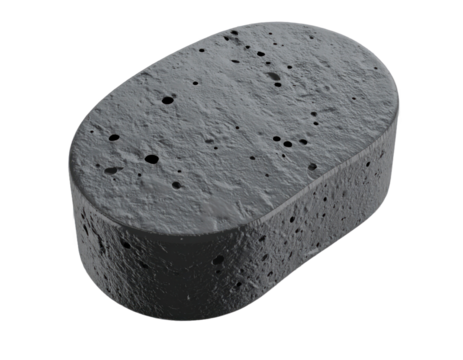 Isolated Grey Porous Block On Transparent Background With Textured Surface And 3D Render