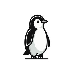 A cute penguin stands upright on a white background, symbolizing wildlife and nature conservation