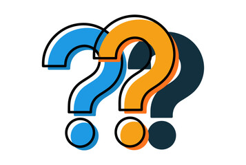 Colorful overlapping question marks