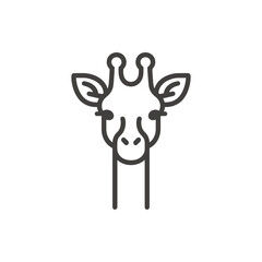 A minimalist illustration of a giraffe's face with a simple crown design, suitable for children's decor