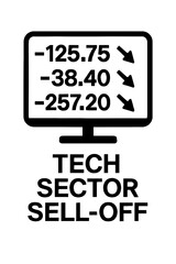 Obraz premium This graphic illustrates a significant tech sector sell-off, depicting negative stock market performance and a substantial financial downturn.