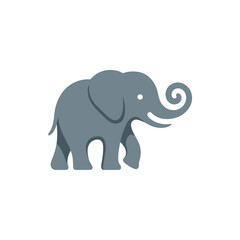 A playful gray elephant standing on a white background, symbolizing wildlife conservation
