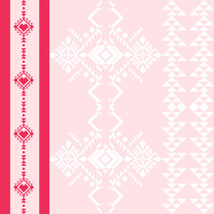 Geometric seamless pattern shades of Pink.Native American tribal fabric. Suitable for textile, rugs, cards, tiles, picture books,motifs. boho indian ornament design vector for woven textile printing