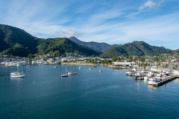 Scenic Marina View Surrounded by Mountains
