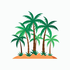 Set of palm tree	
