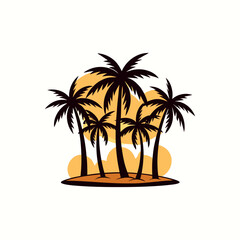Set of palm tree	
