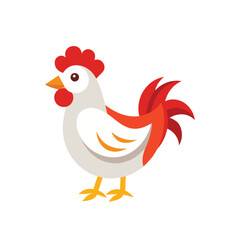 hen and chicken vector icon.