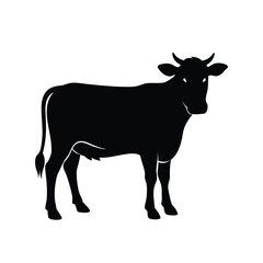 silhouette of a cow