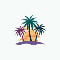 Set of palm tree	