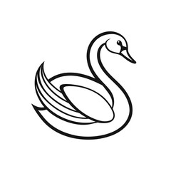 vector illustration of a white swan