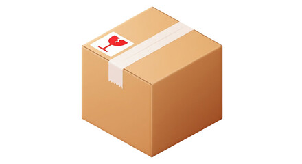Fototapeta premium 3D Isometric Delivery Box Icon – Transparent Background