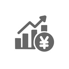 円マークと上昇グラフのアイコン / Yen Growth Chart Icon	
