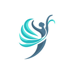 Obraz premium Abstract representation of a graceful dancer with flowing wings, symbolizing freedom and elegance