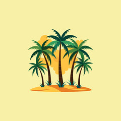Set of palm tree	