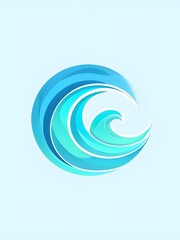Naklejka premium stylized icon of ocean wave representing water energy and motion