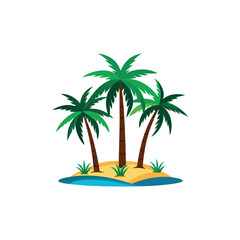 Set of palm tree	
