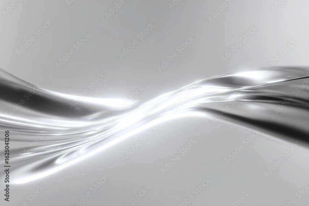 Poster abstract silver wave design with smooth flowing lines and reflective surface for modern aesthetics