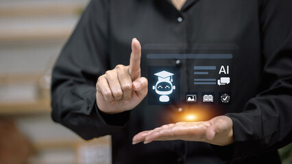 Artificial Intelligence in Online Education and Digital Learning Concept