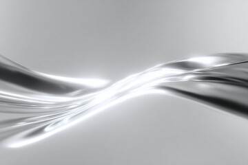 Abstract silver wave design with smooth flowing lines and reflective surface for modern aesthetics