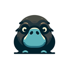 Cartoonish animal character with oversized features, showcasing a playful expression against a simple background