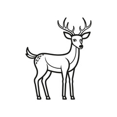 Line art of deer vector illustration
