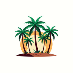 Set of palm tree	