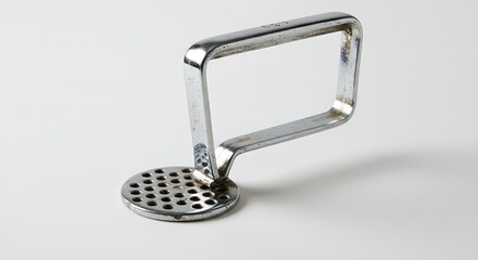 Stainless Steel Whisk on a White Marble Surface