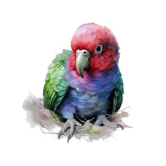 parrot on white background