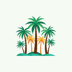 Set of palm tree