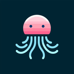 Colorful jellyfish floating gracefully in a dark ocean, surrounded by shimmering light effects