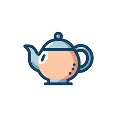 Colorful teapot illustration showcasing a modern design with a minimalist aesthetic