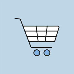 Shopping mall cart isolated vector icon