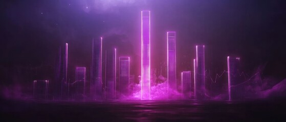 Neon Cityscape: A Futuristic Purple Metropolis