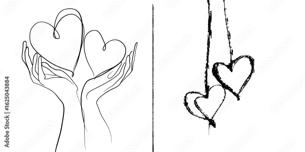 Aufkleber the concept of love is represented by a minimalist illustration of a heart created from a continuous