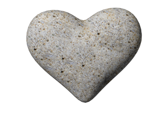 heart rock pebble isolated for background - 3d rendring