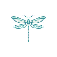 Elegant illustration of a dragonfly with intricate wing patterns, set against a plain background