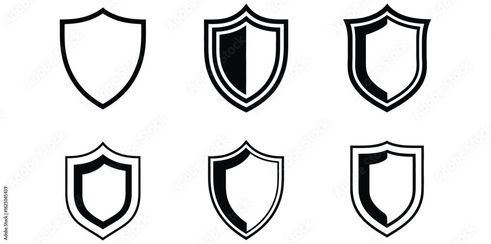 Poster security shield vector line icon set. security shield.shield check mark icon or security shield prot